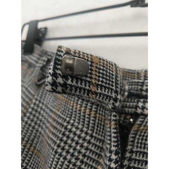 Pendleton 100% Virgin Wool Womens Pants Sz 16 Black/White/Tan Plaid Made In USA - Picture 2 of 9